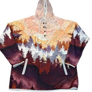 MISSLOOK Multicolor Mountain Print Hoodie